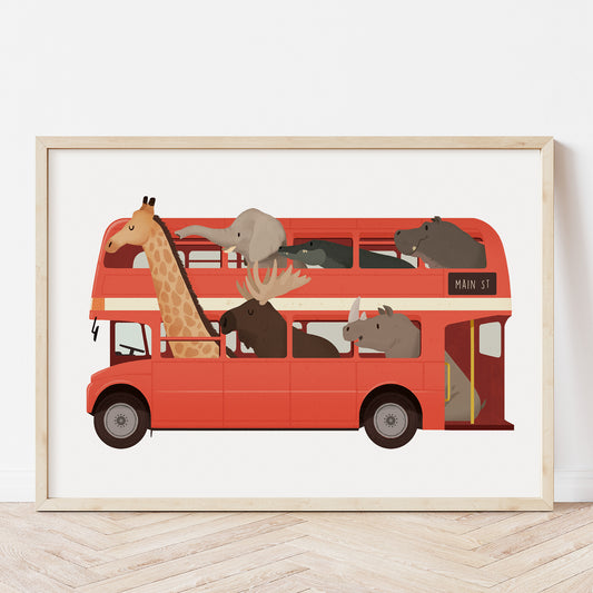 Cute animals on a British bus