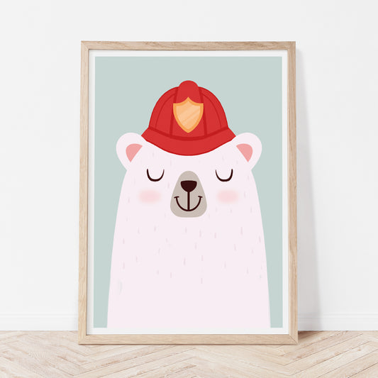 Firefighter bear print