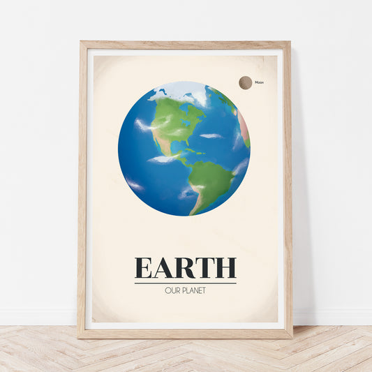 Planets of the solar system print - Earth