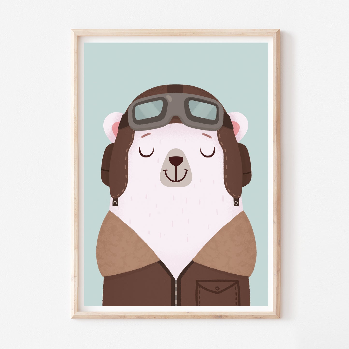 Pilot bear nursery print