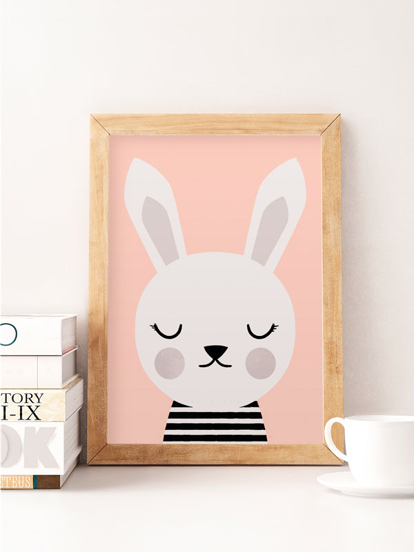 White bunny print