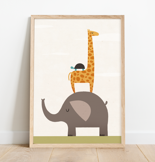 Animals pyramid print