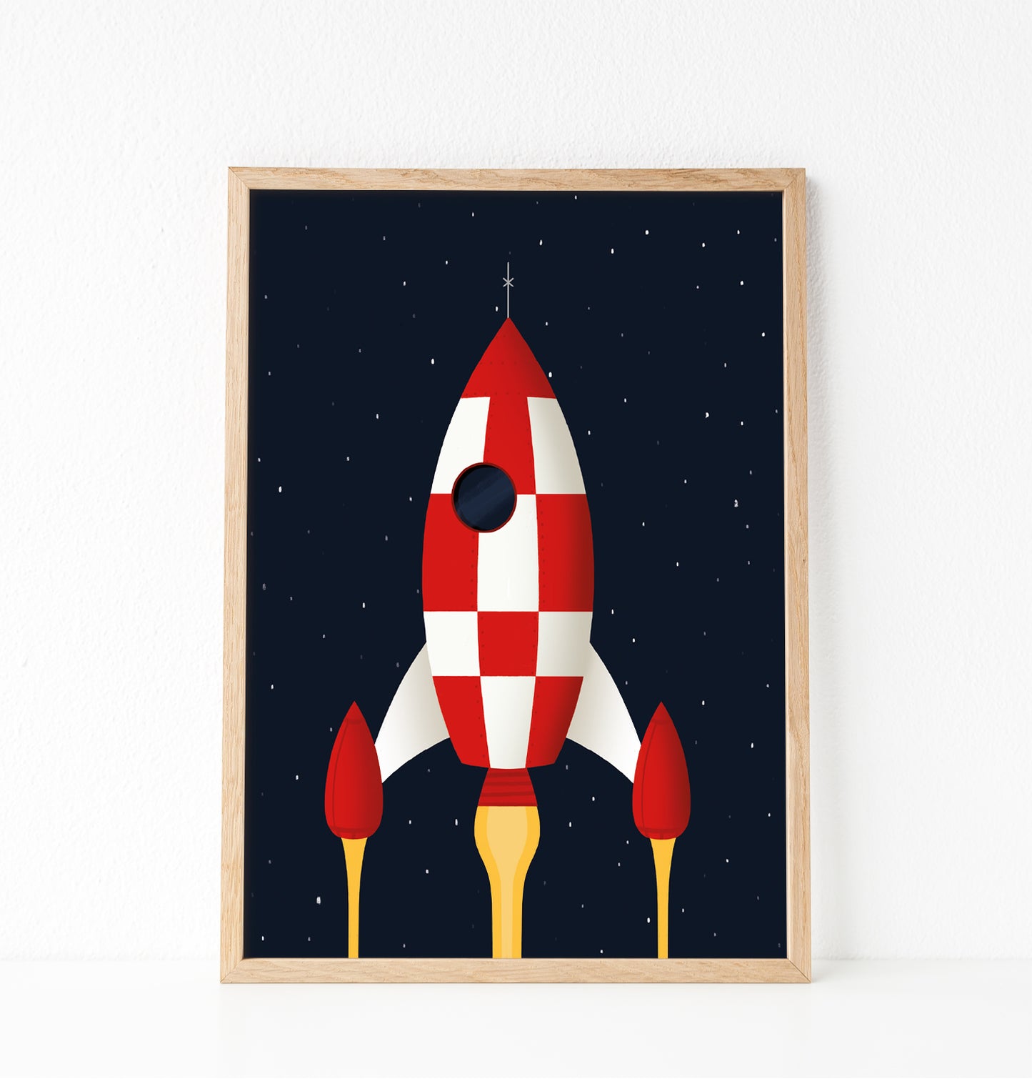 Spaceship in space print