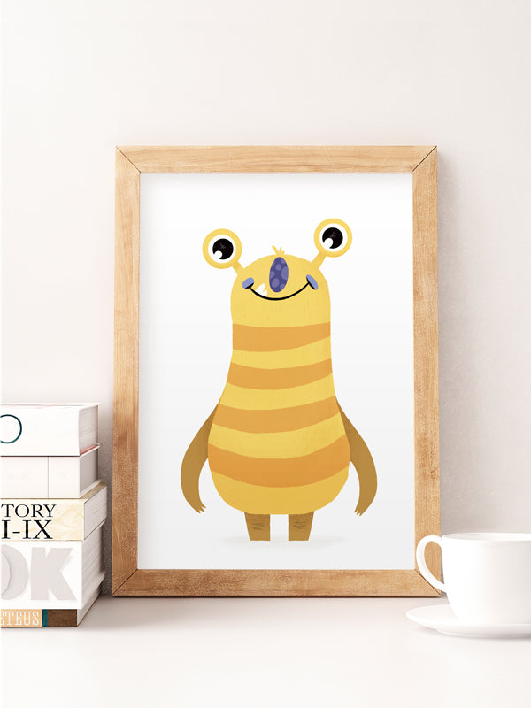 Silly yellow monster print