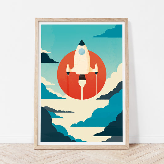 Spaceship launch print