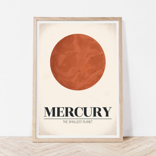 Planets of the solar system print - Mercury