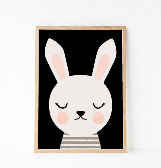 White bunny print