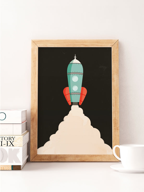 Vintage rocket print