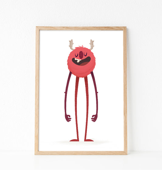 Silly red monster print