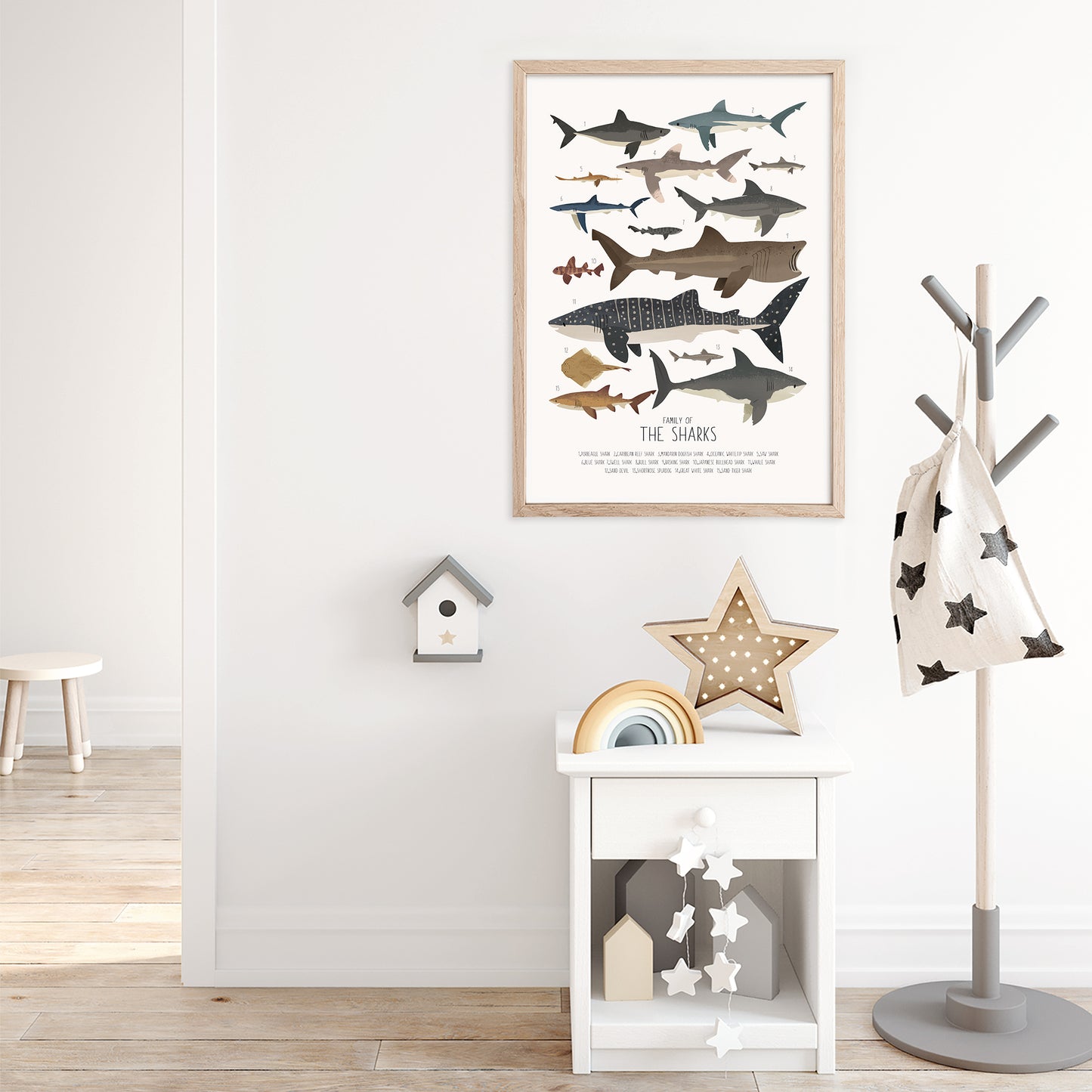 Family of the sharks - Nursery print