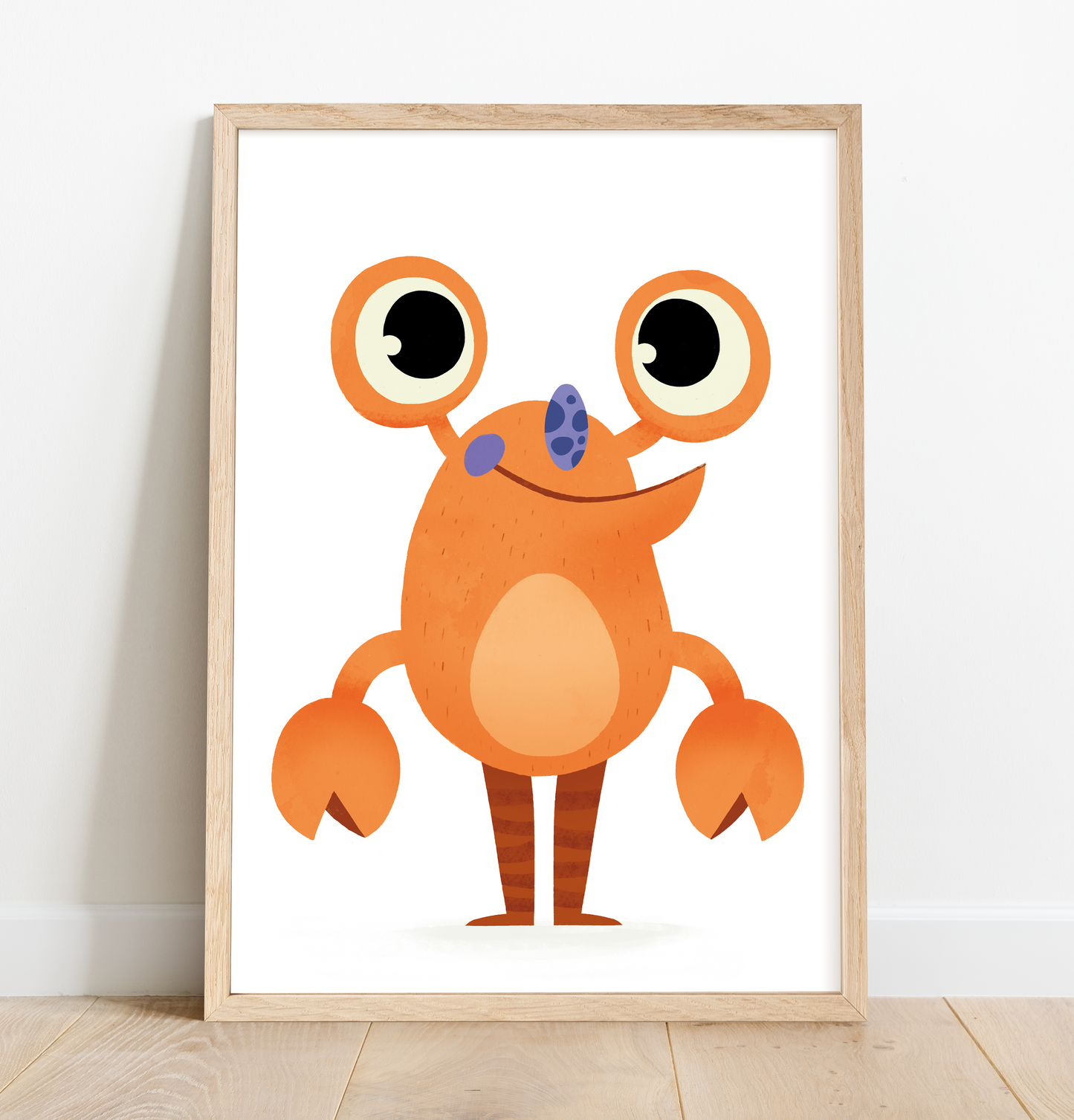 Cute orange monster print