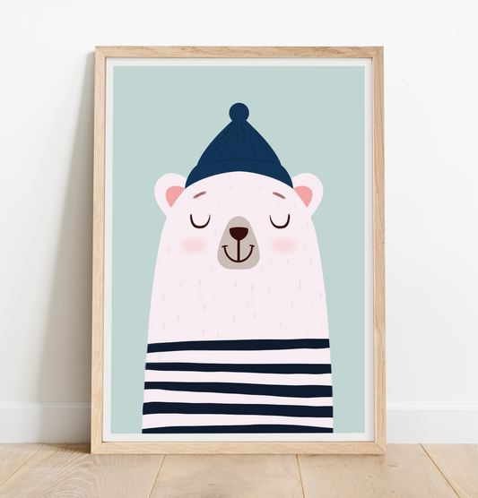 Sailor bear with a hat print