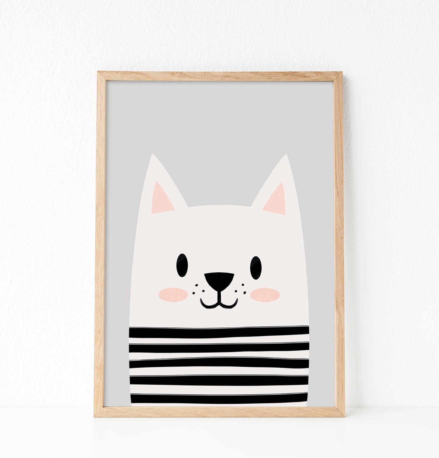 White cat print