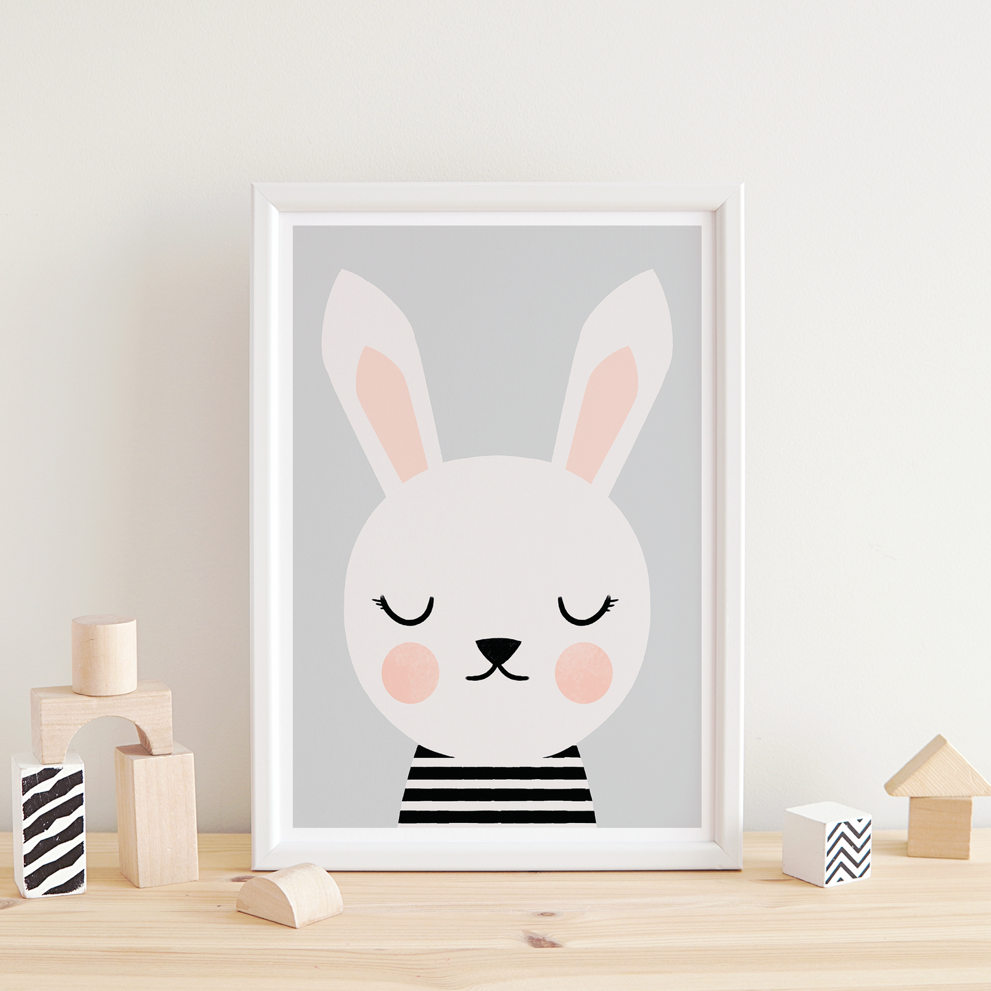Cute bunny minimalist nursery art