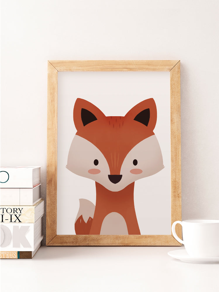 Peekaboo woodland red fox print