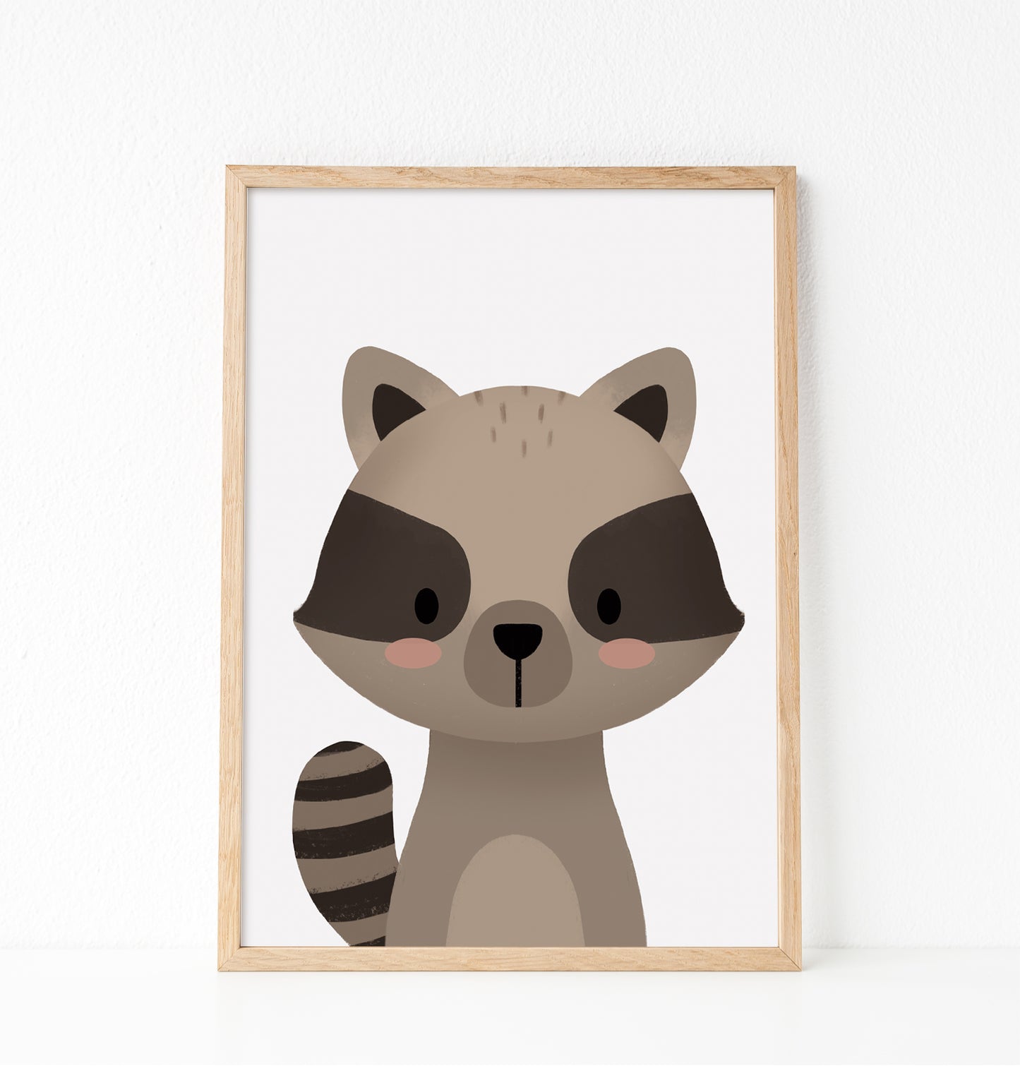 Peekaboo woodland raccoon print
