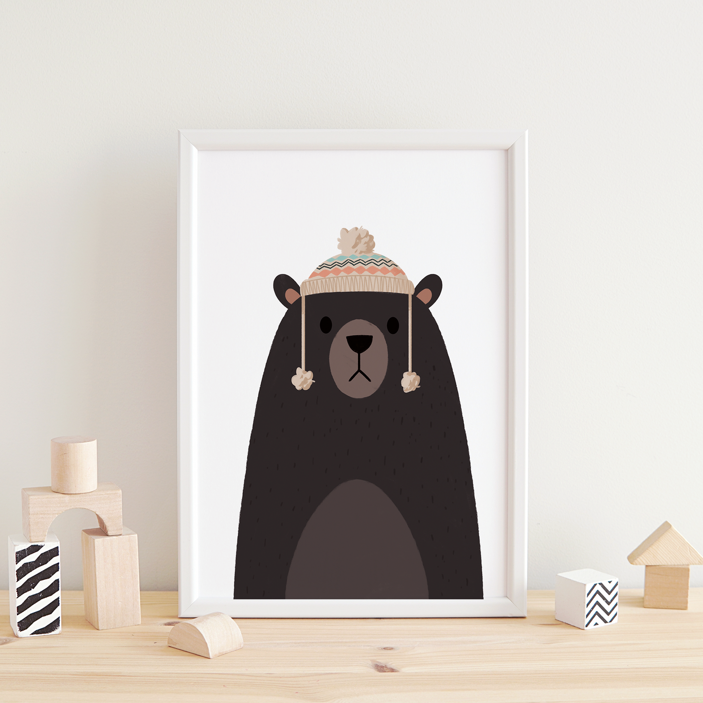Hipster bear nursery wallart