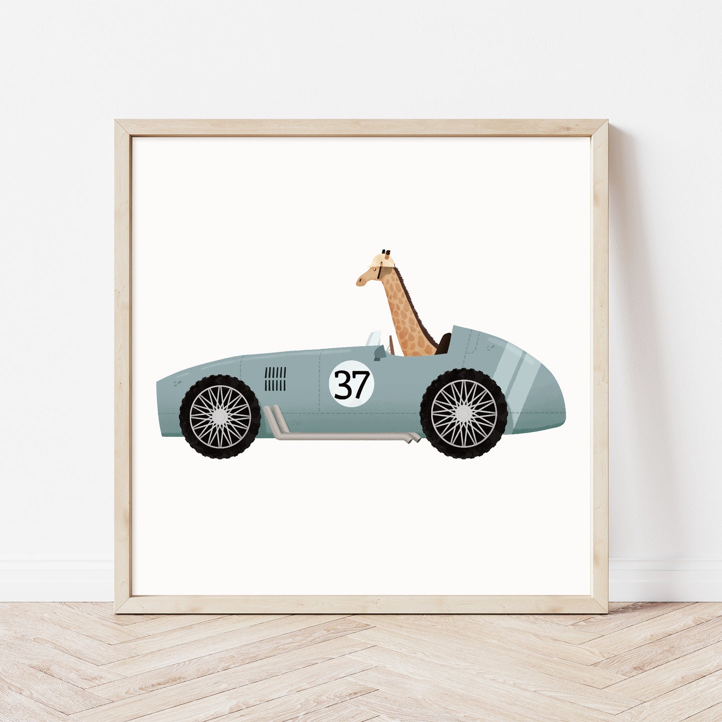 Set of six vintage racing cars prints