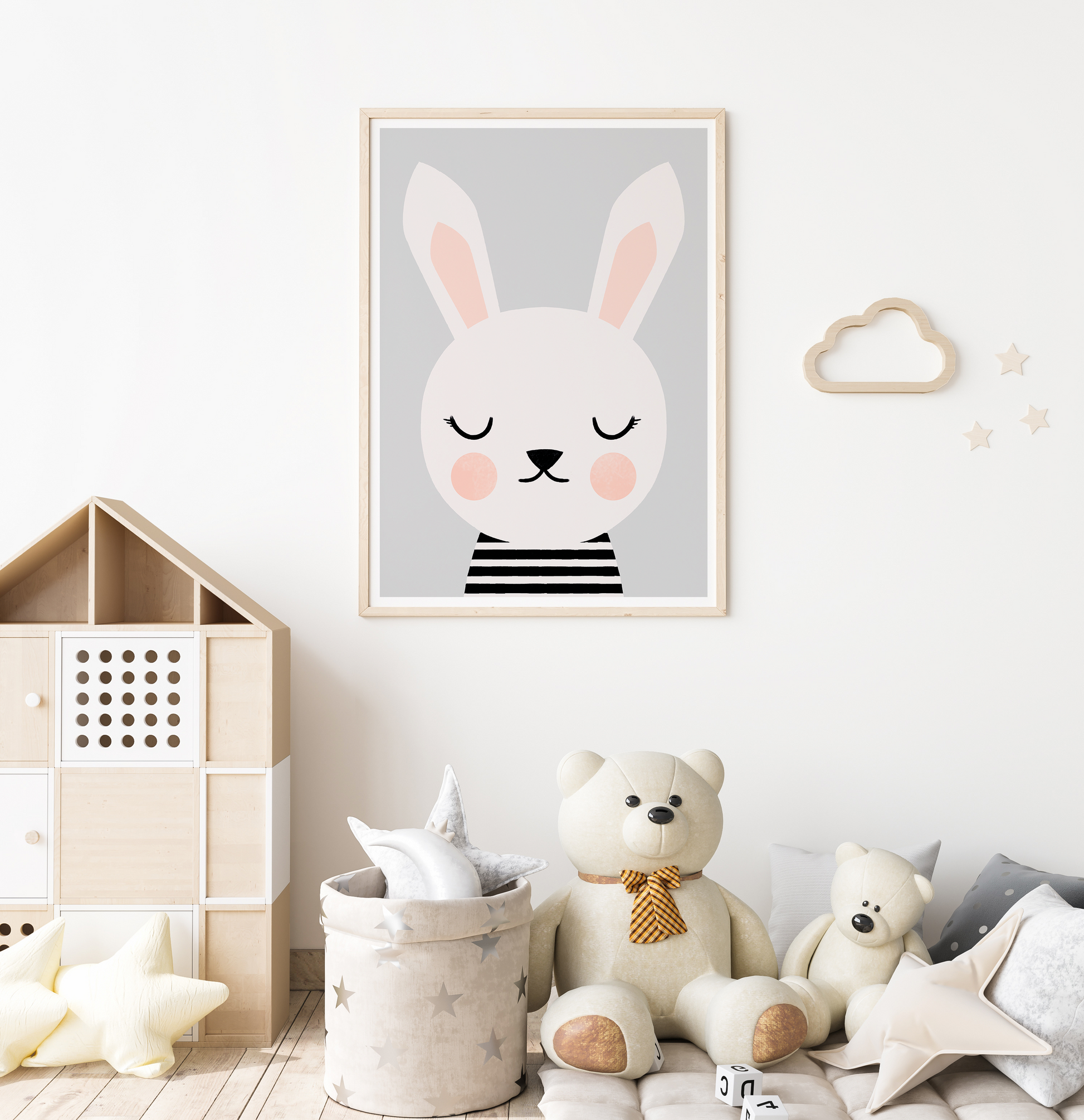Cute bunny nursery print